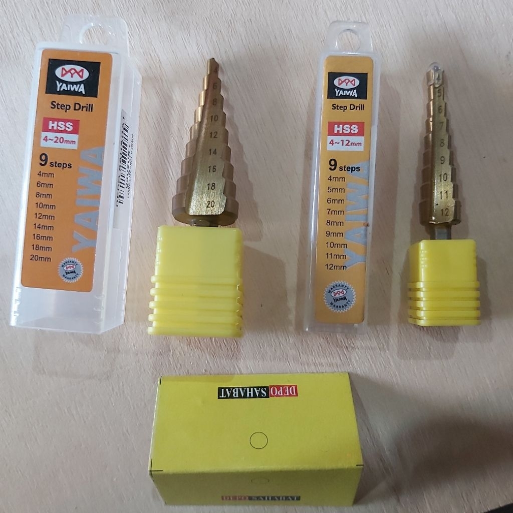 Yaiwa Step Drill HSS 4-12mm | Yaiwa Step Drill HSS 4-20mm | Mata Bor Pagoda