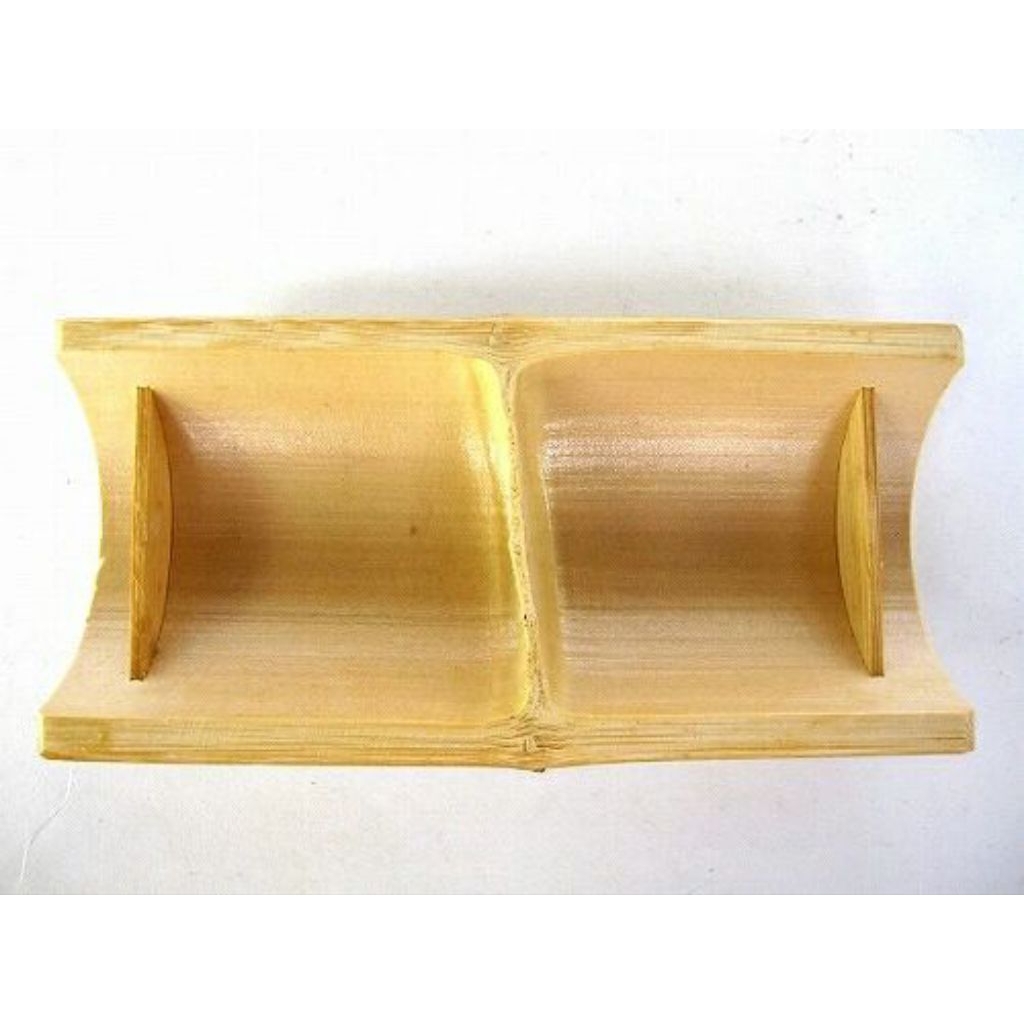 Wadah makanan bambu natural 2 lubang