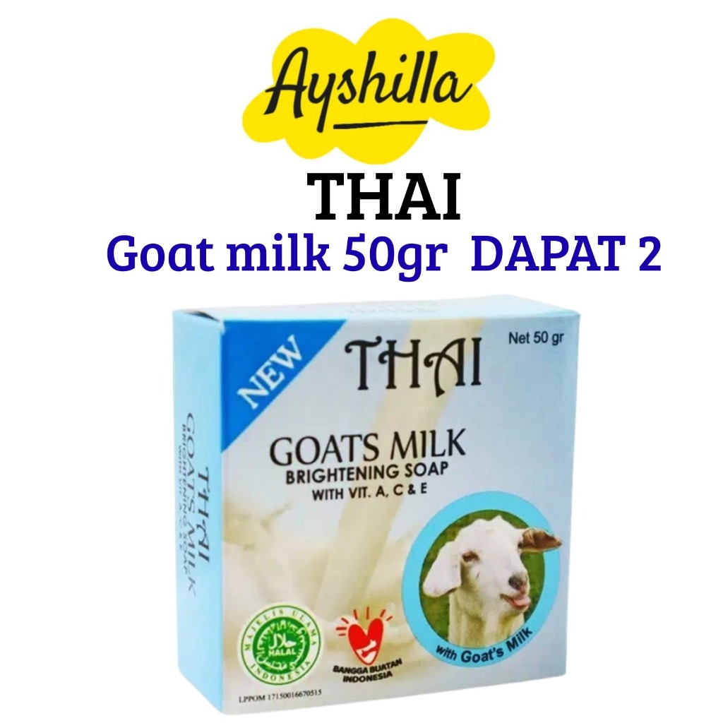 (PAKET HEMAT) Thai Goats Milk Soap Bar 50gr - Sabun Batang Susu Kambing Pemutih & Pencerah