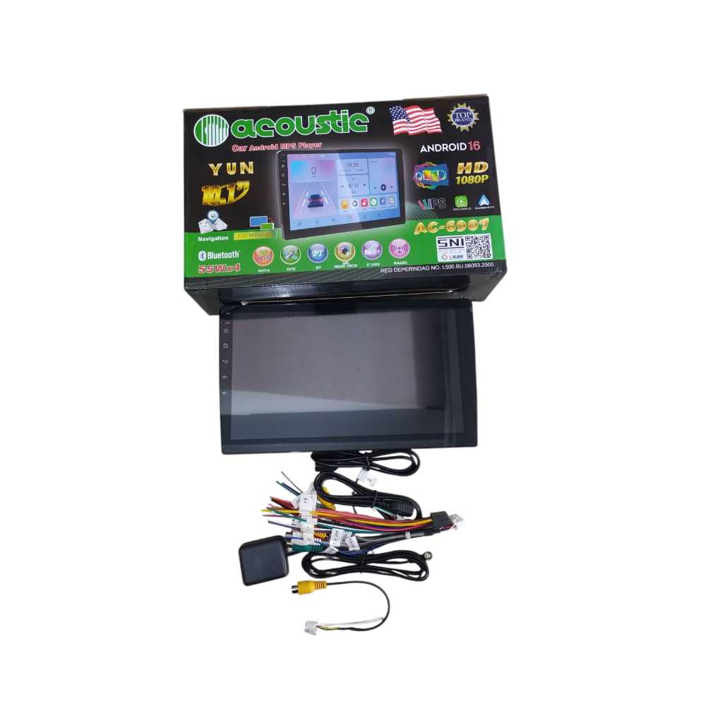 (Pku_Imp) HEAD UNIT 10.1 INCHI ACOUSTIC YUN AC 6907 RAM 4/64GB