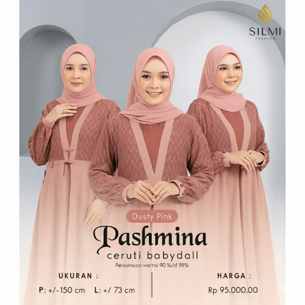 SILMI Jilbab Pashmina Wanita Terbaru - Hijab Pashmina Panjang Bahan Nyaman Ringan dan Adem