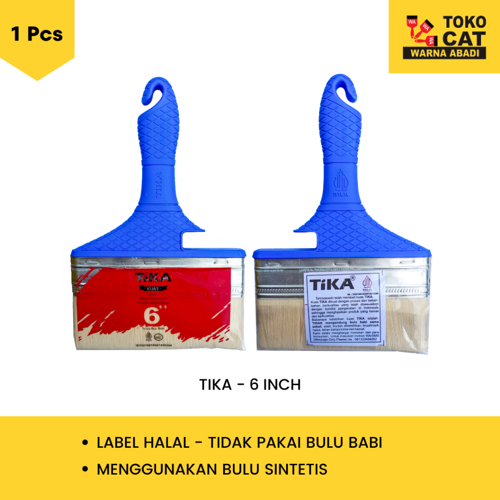 KUAS TIKA 6 INCH ( KUAS CAT TEMBOK, CAT MINYAK, DLL )