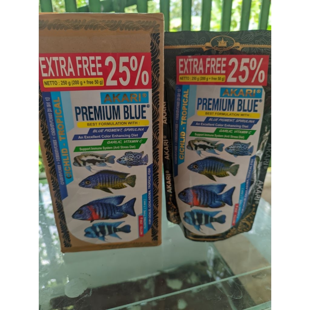 Pelet akari premium blue 250 gram original