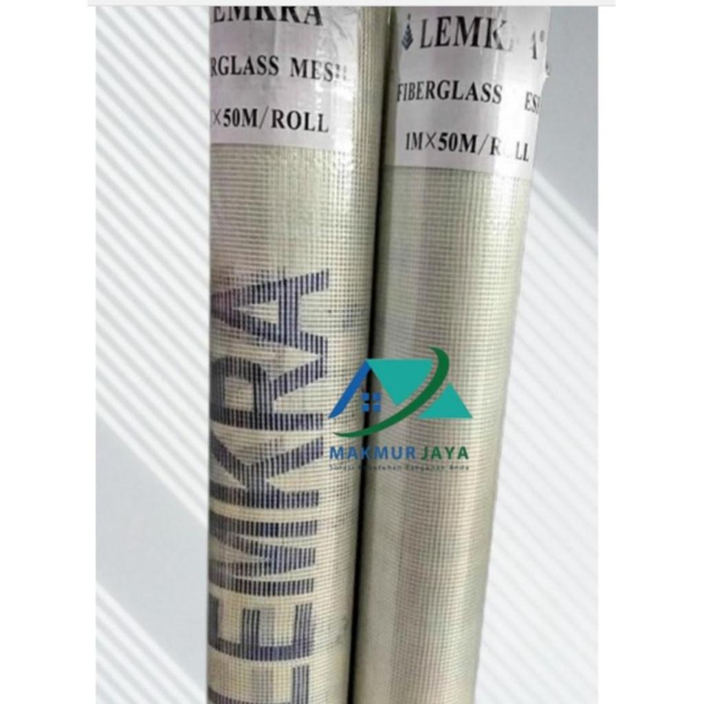 Fiberglass mesh LEMKRA 1meter x 50 meter / 1 roll serat fiber kuat meteran serat LEMKRA