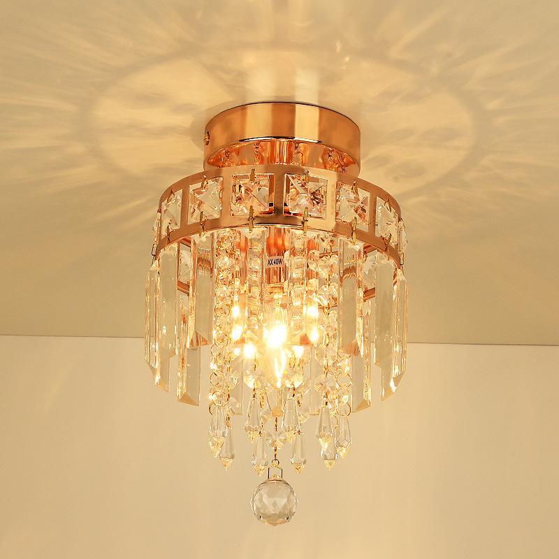 Lampu Plafon Kristal Modern Emas/Perak LED, Lampu Gantung LED Minimalis, Lampu Hias Kamar