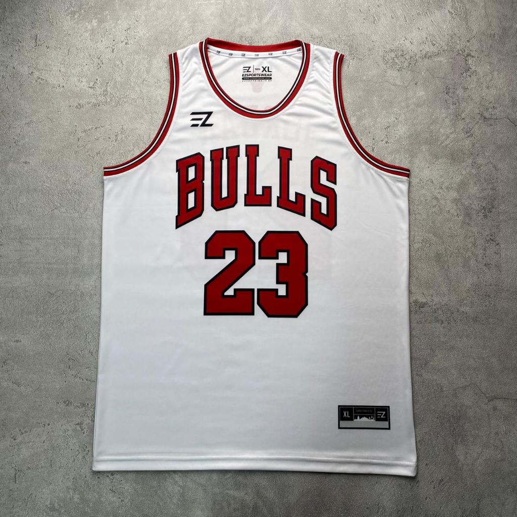 NEW DEALS [ORIGINAL] JERSEY JORDAN BULLS #23 PUTIH WHITE -SWINGMAN BOLA BASKET BAJU KAOS T-SHIRT