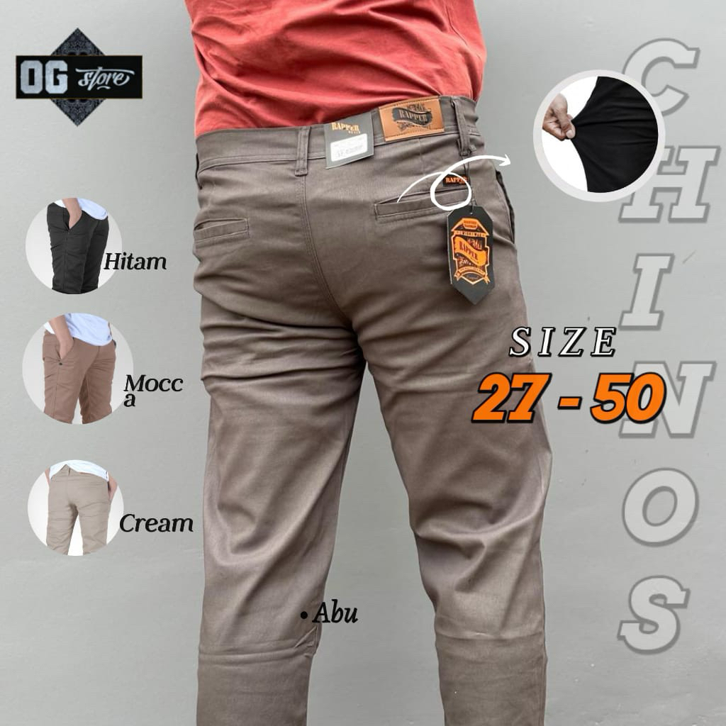Celana Panjang Pria Chino Slimfit Kerja Harian Melar Santai Casual