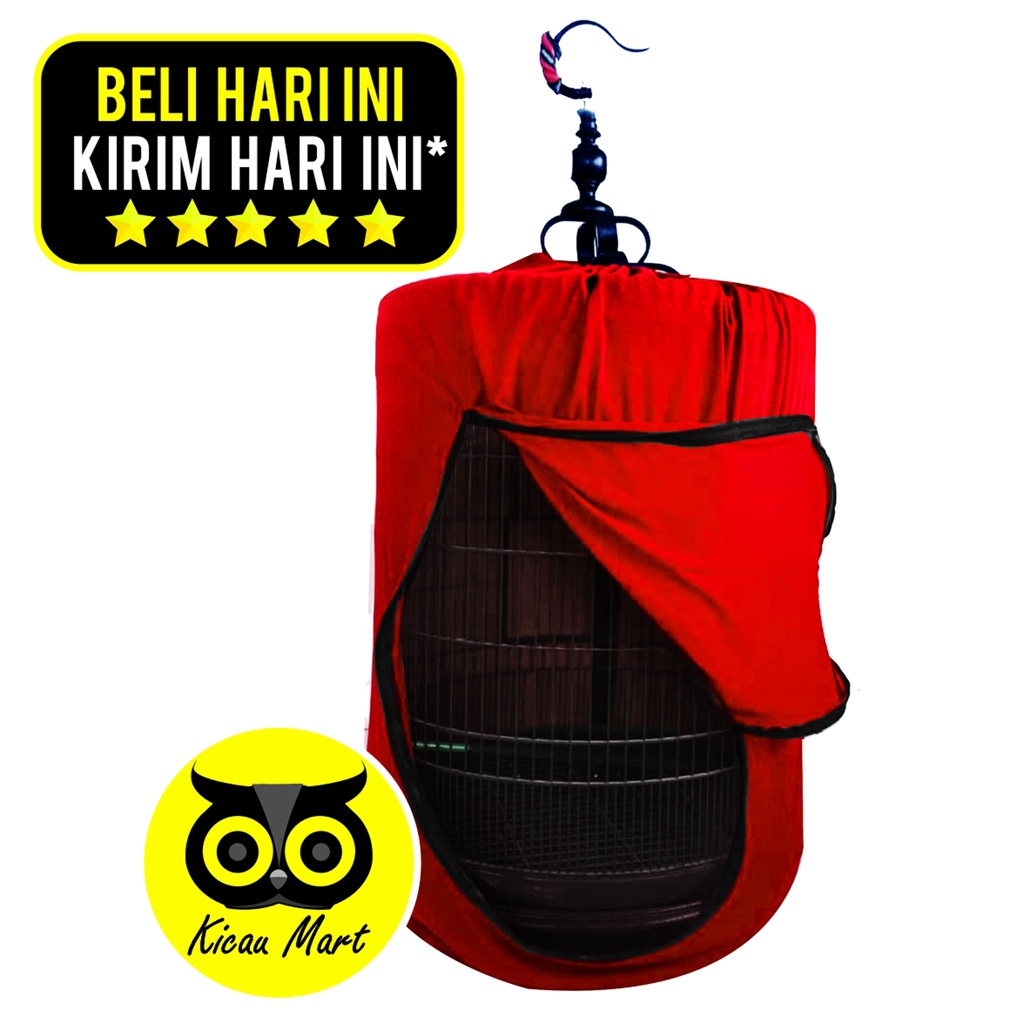 KICAU MART Kerodong Murai Batu Tipe Jendela Plus Rekat Velcro Praktis Kasih Ef Pakan Minum Spray Kro