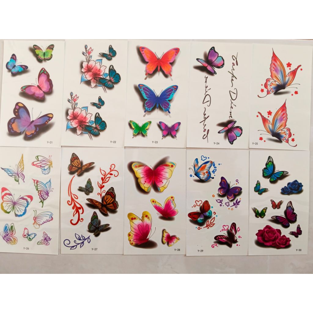 ( COD 30 varian Y kupu kupu )tatto temporer seri kecil size 9x6cm  random acak tidak bisa pilih gamb