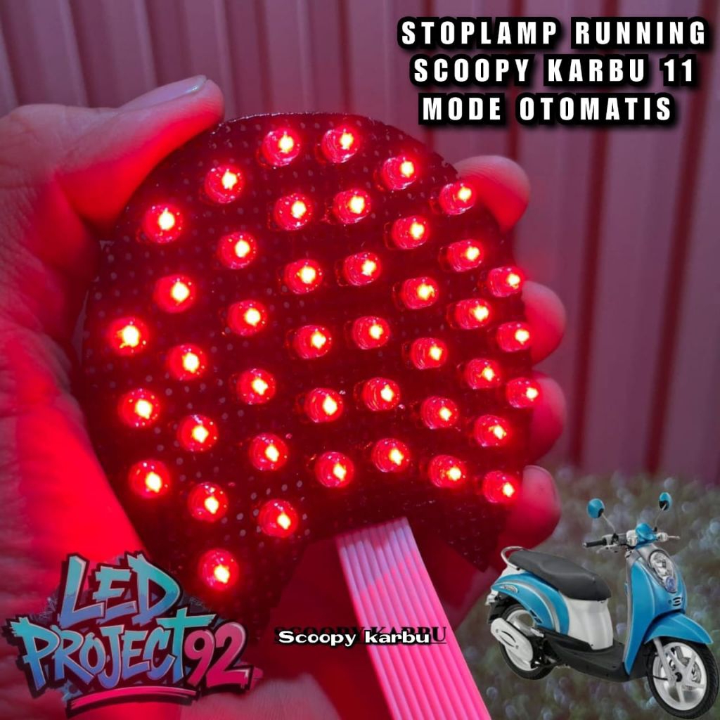 Stoplamp Running Scoopy karbu (wajib DC)