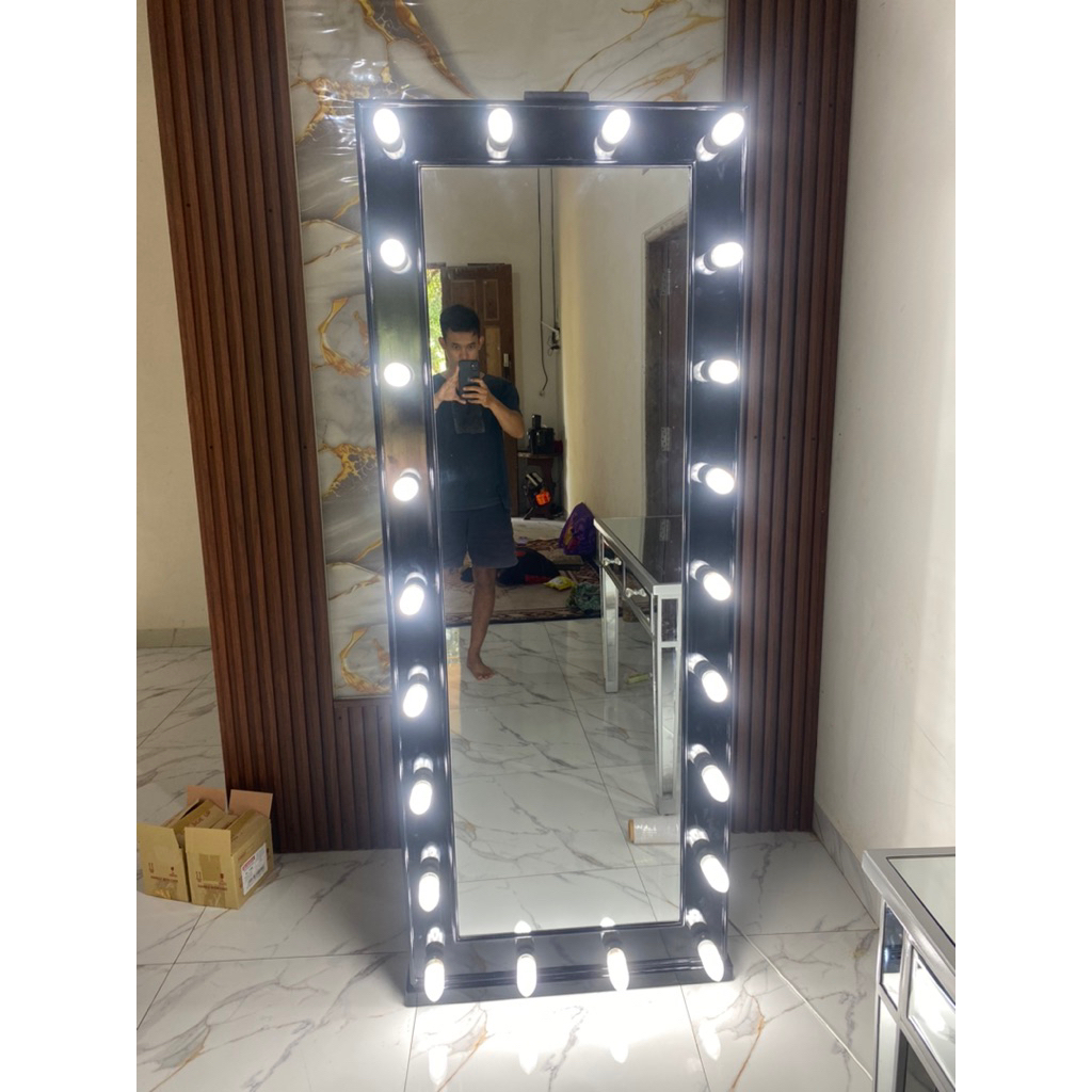 cermin berdiri full lampu 180x70x50