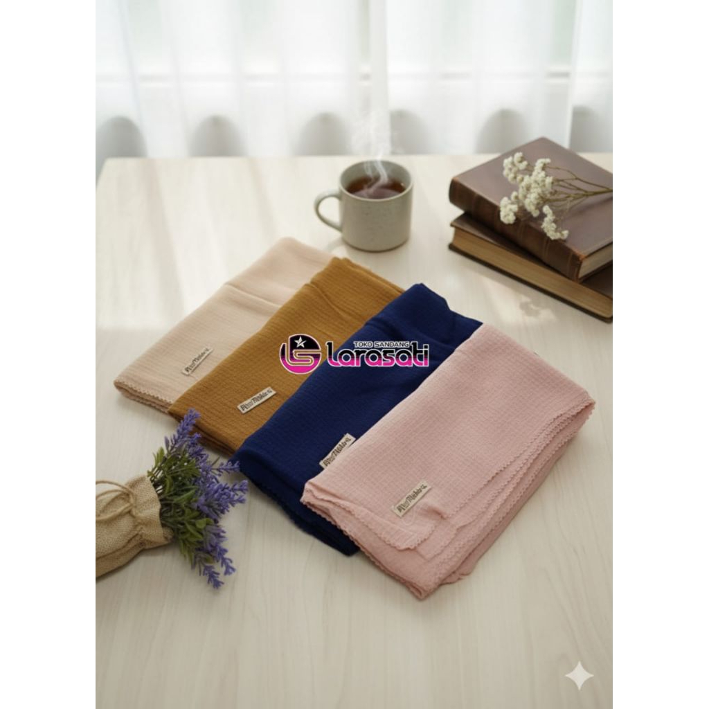 Jilbab Segiempat Voal Waffle LC Laser Cut