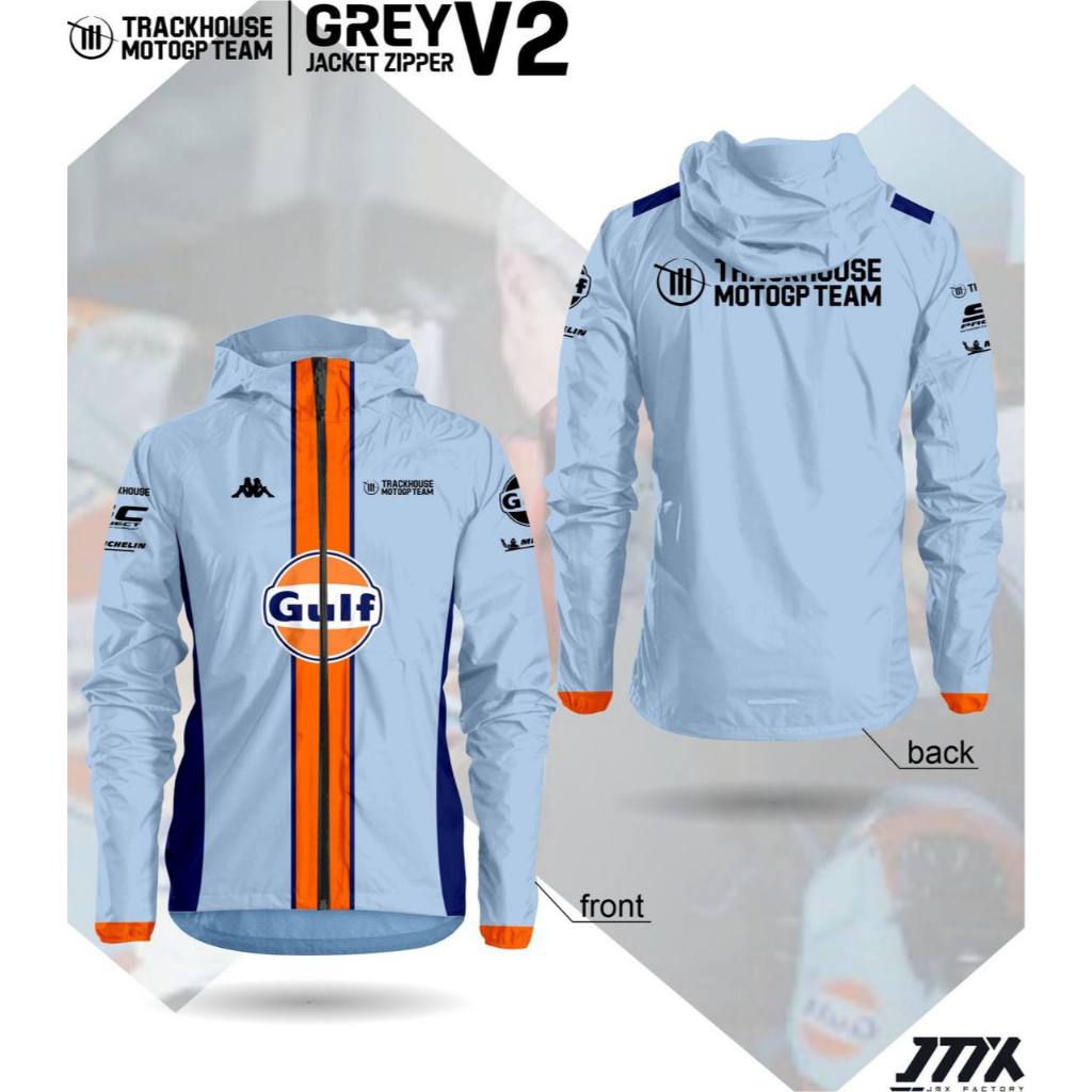 jaket waterproff crew motogp trackhouse april 2024 jaket anti air motogp 2024