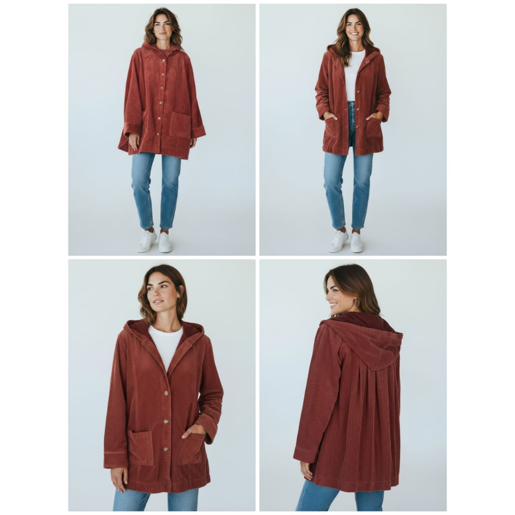 Jacket J. Jill Corduroy Hooded Velvet Blend jackets