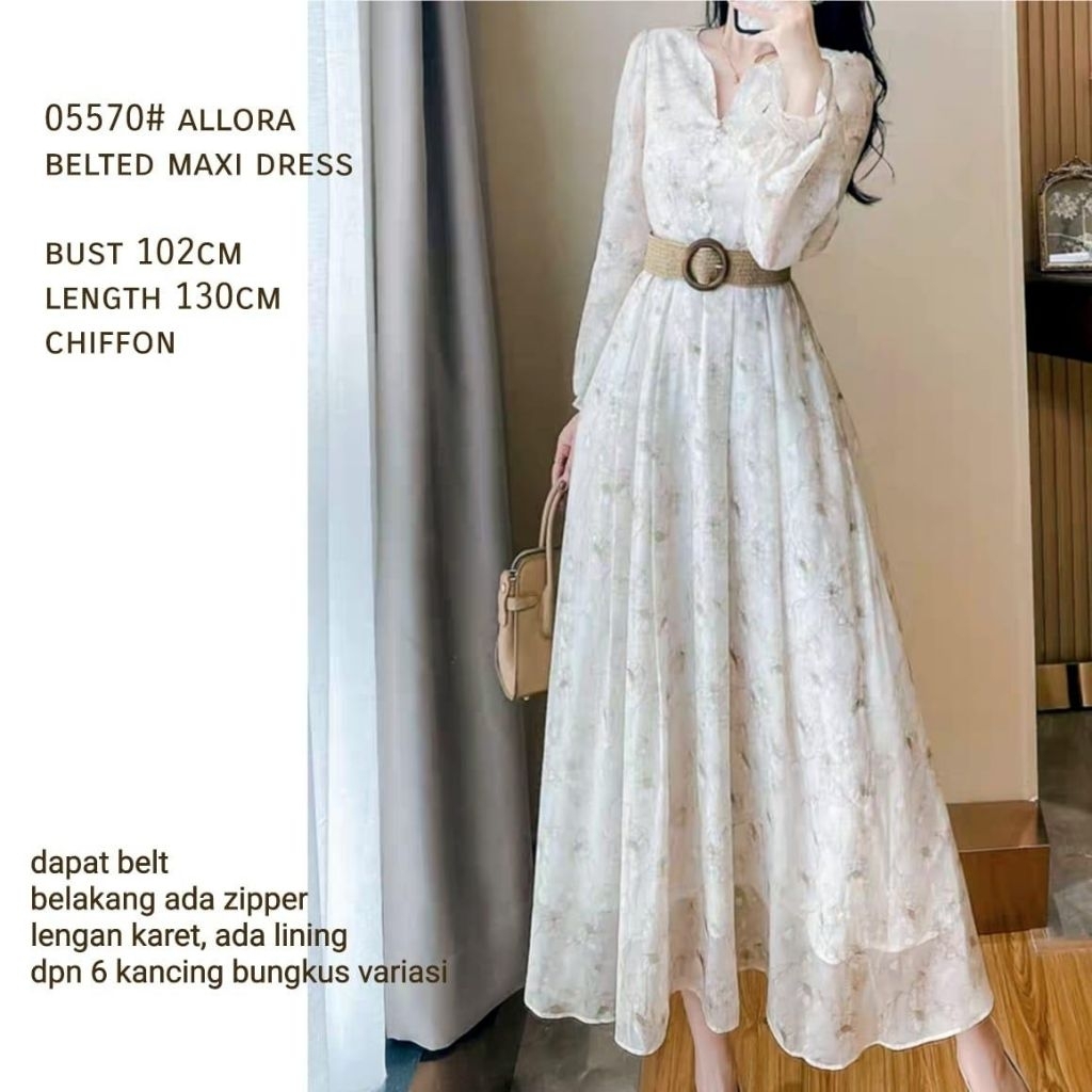 ec Dress Maxi Allora Import l atasan baju maxi dress putih dress wanita