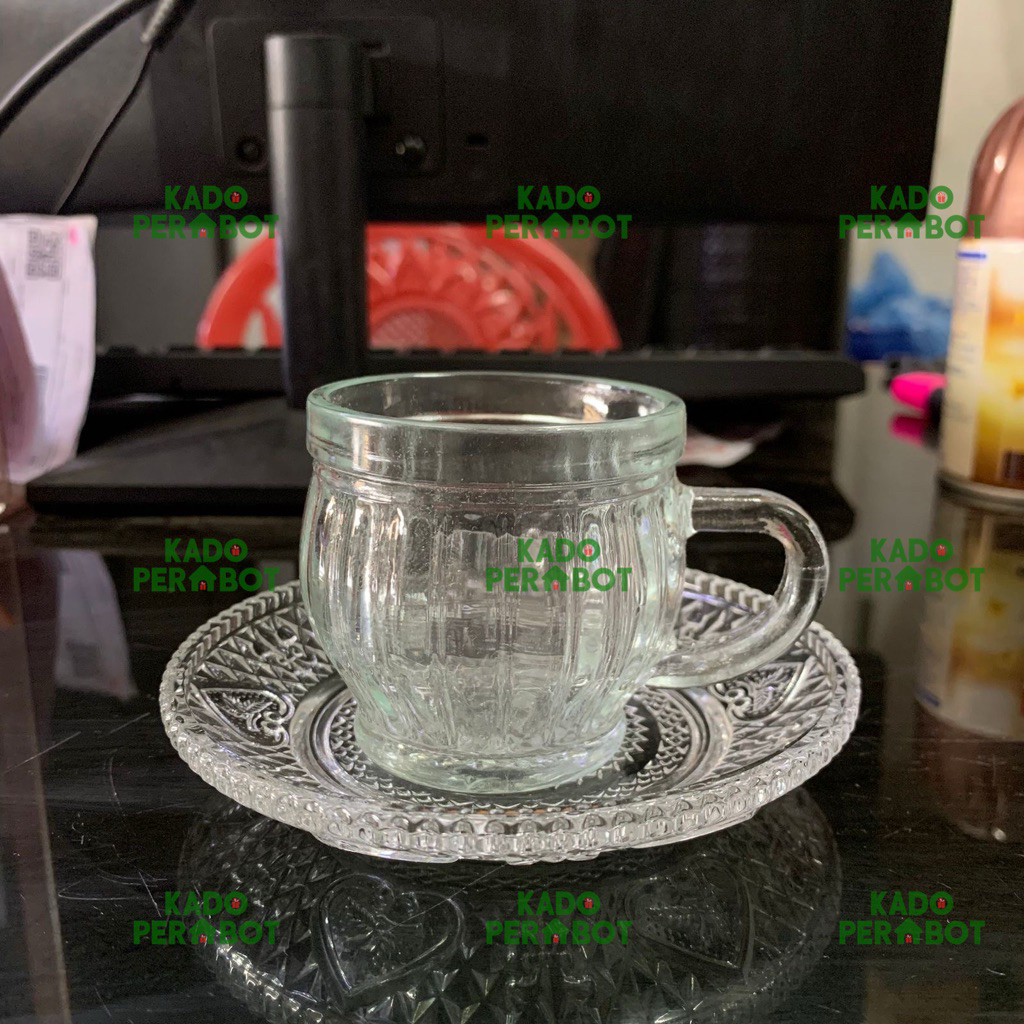 Gelas Loki Gagang Kimglass Set-Cangkir Set Mini Kimglass-Sloki Mini