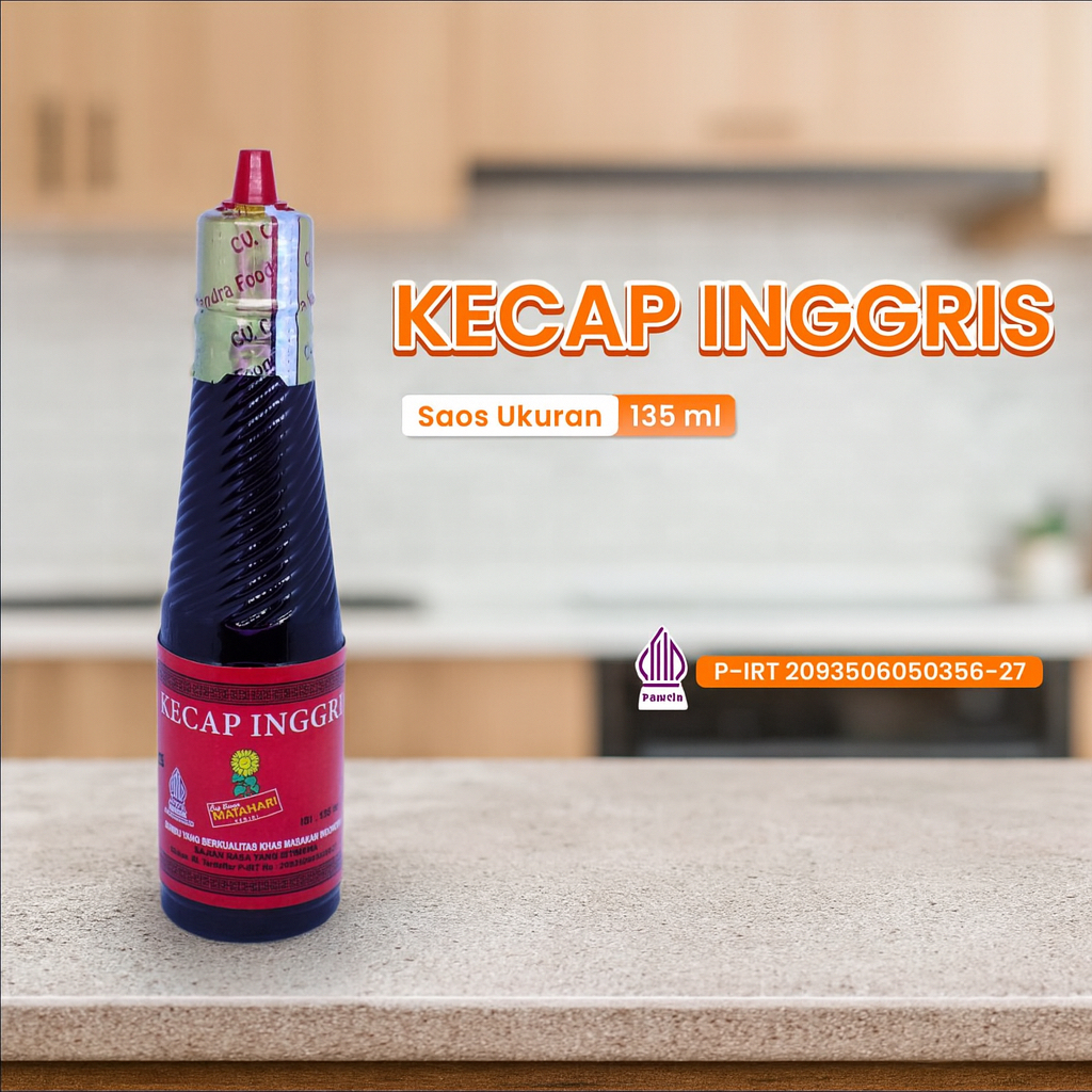 Kecap Inggris Original – Saus Asin Gurih Serbaguna - Cap Bunga Matahari 135ML