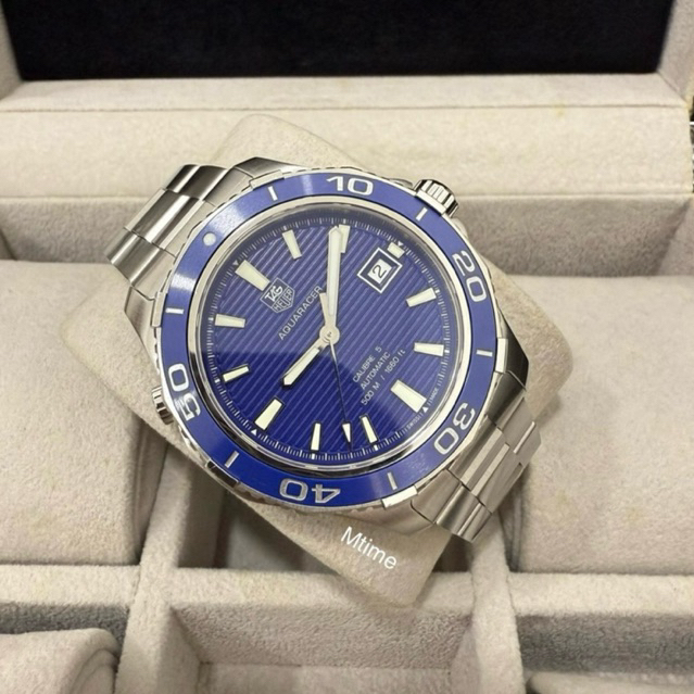JAM TANGAN TAG HEUER AQUARACER CALIBRE 5 AUTOMATIC BLUE DIAL 41MM ORIGINAL