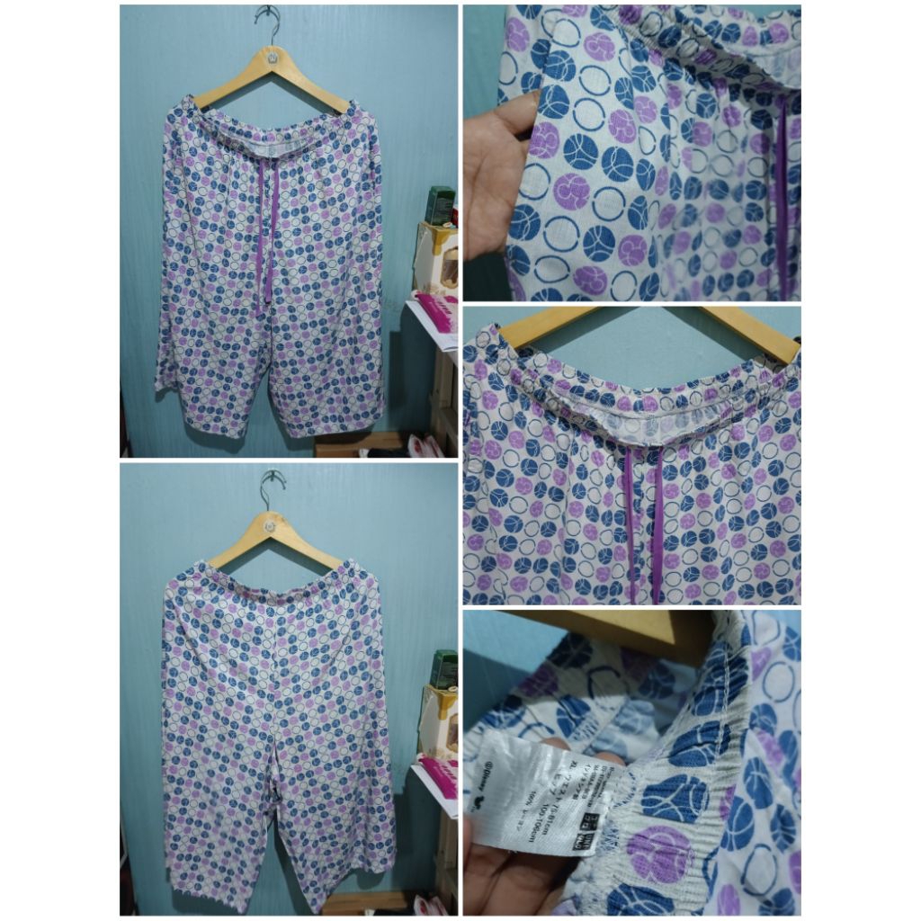 Uniqlo Katun Rayon celana 7/8 Disney size XL