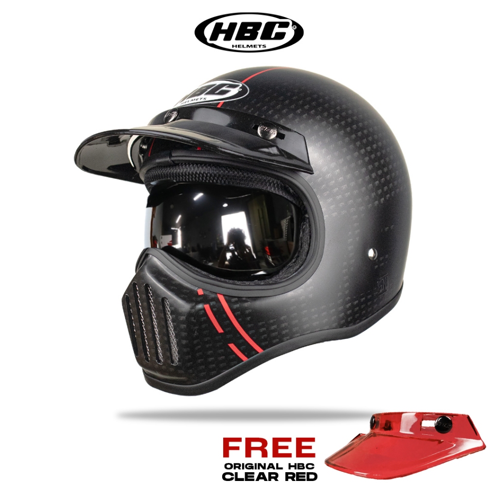 HBC Helm Cakil Pet Inner Visor Motif Carbon