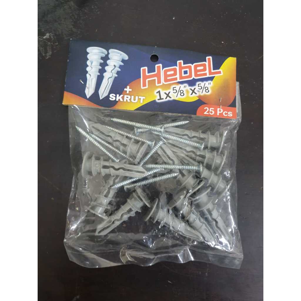 Fisher Hebel Bata Ringan + Skrup isi 25 pcs / Fiser Hebel 1 x 5/8 x 5/8 / Fischer Viser Pengencang S