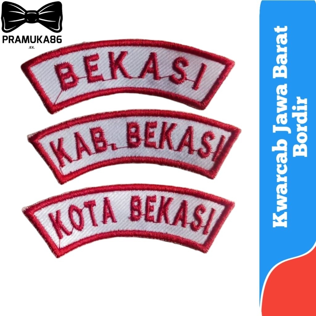 Bed Kwarcab Bekasi Bordir / Badge Kwarcab Kabupaten Kota Bekasi / Lokasi Bekasi Kwarcab Pramuka Bord