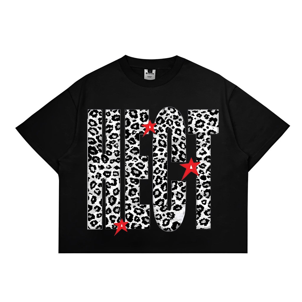 BAJU KAOS ANAK Hectic "HECT MACN TUTUL" - T-Shirt Motif Leopard Untuk Anak Lelaki Anak Perempuan Usi