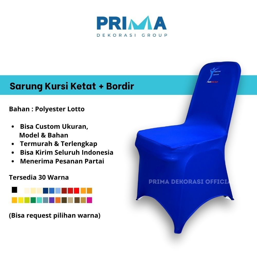 SaleBungkus Cover Chair Sarung Kursi Futura Chitose Ketat + Bordir-Prima Dekorasi Group