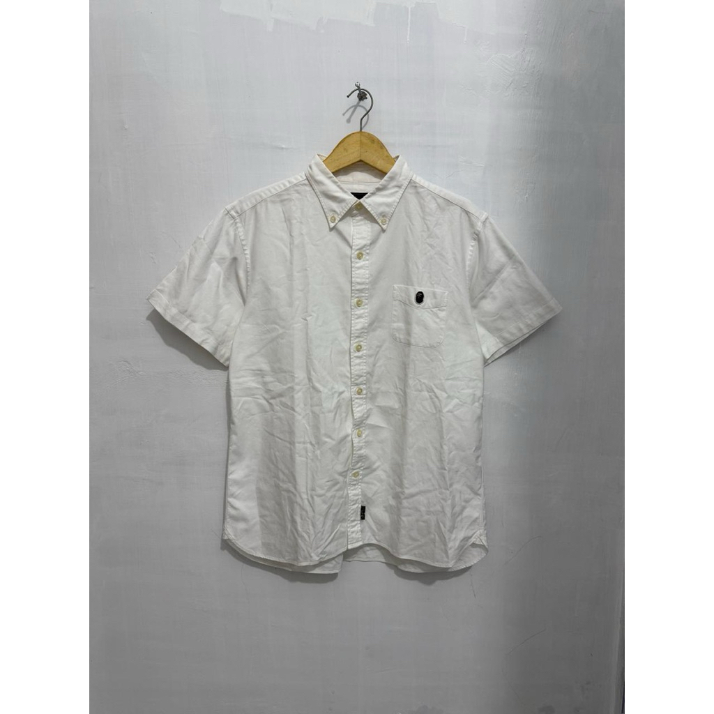 kemeja mr.bathing ape putih bekas