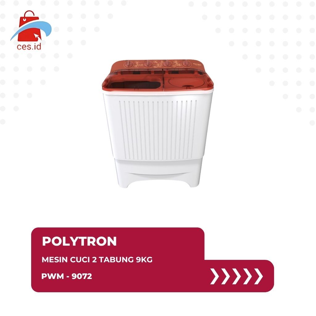 POLYTRON MESIN CUCI 2 TABUNG 9KG PWM - 9072