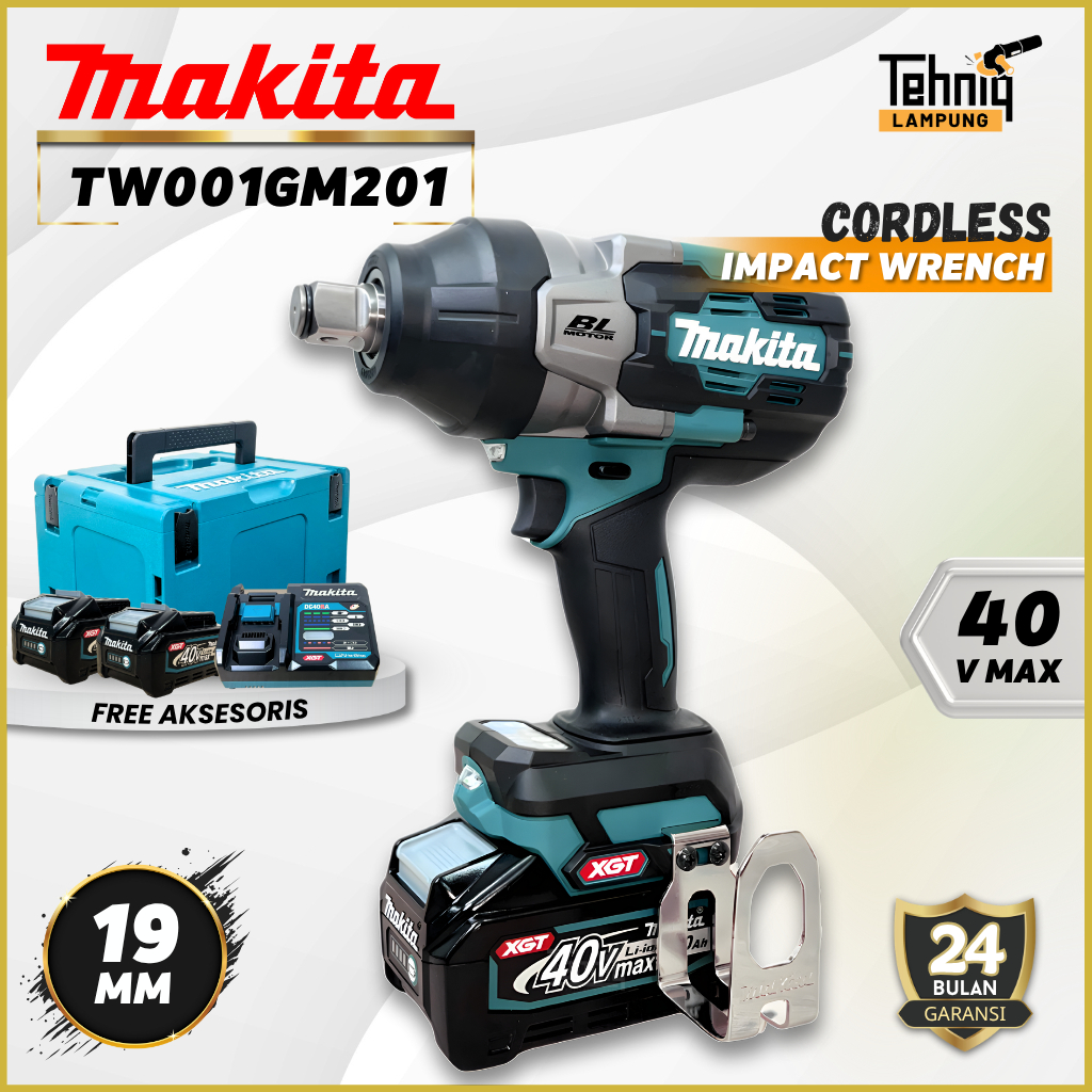Makita TW001GM201 Mesin Pembuka Baut Dan Mur Baterai 40 Volt | Makita Impact Wrench Cordless Brushle