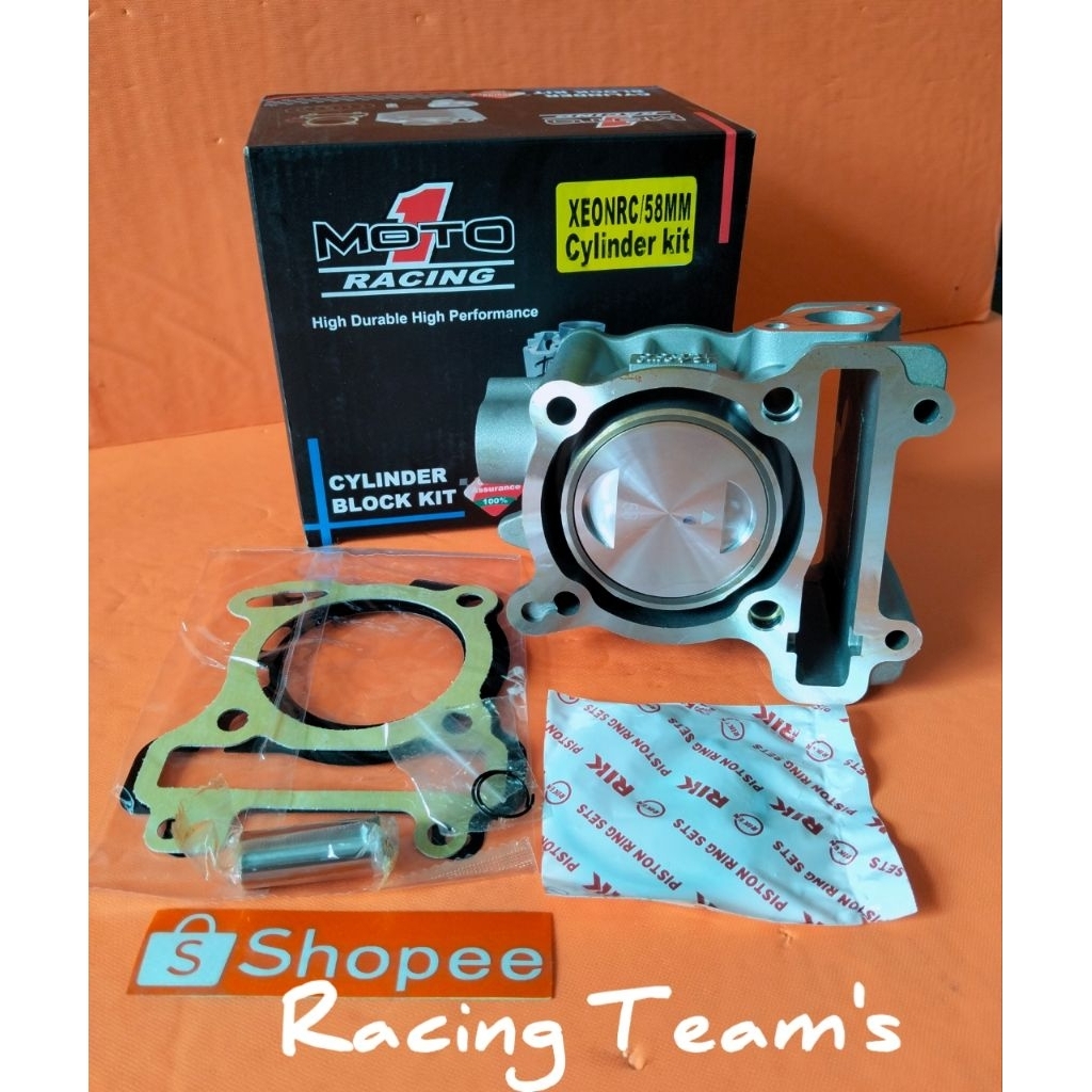 cylinder blok seher bore up moto 1 58mm buat motor xeon rc/xeon gt 125