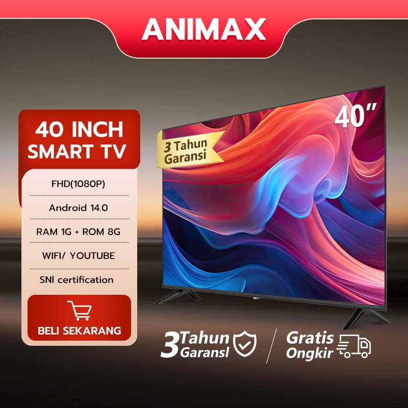 Animax TV LED 40 inch Smart TV Digital 40inch 43inch  32inch Smart TV Android FHD TV Televisi