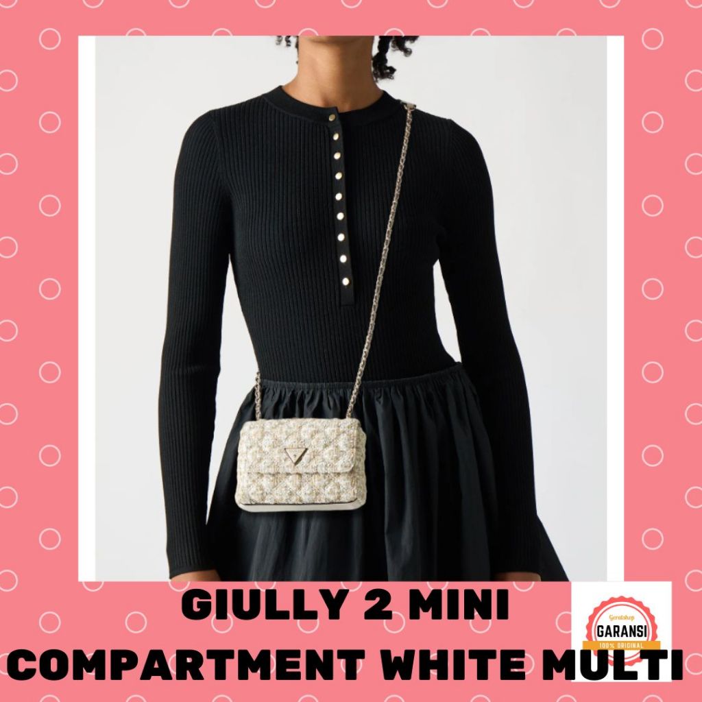 Tas Guess shoulder bag seri GIULLY 2 MINI COMPARTMENT sale original 100%