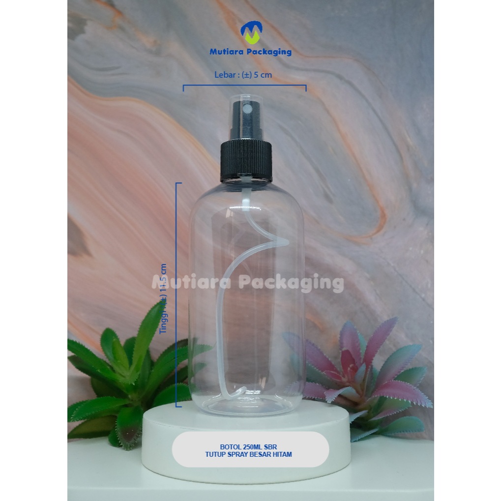 Botol SBR 250ml tutup spray black / Tutup spray botol SBR 250ml - Botol tutup spray 250ml black