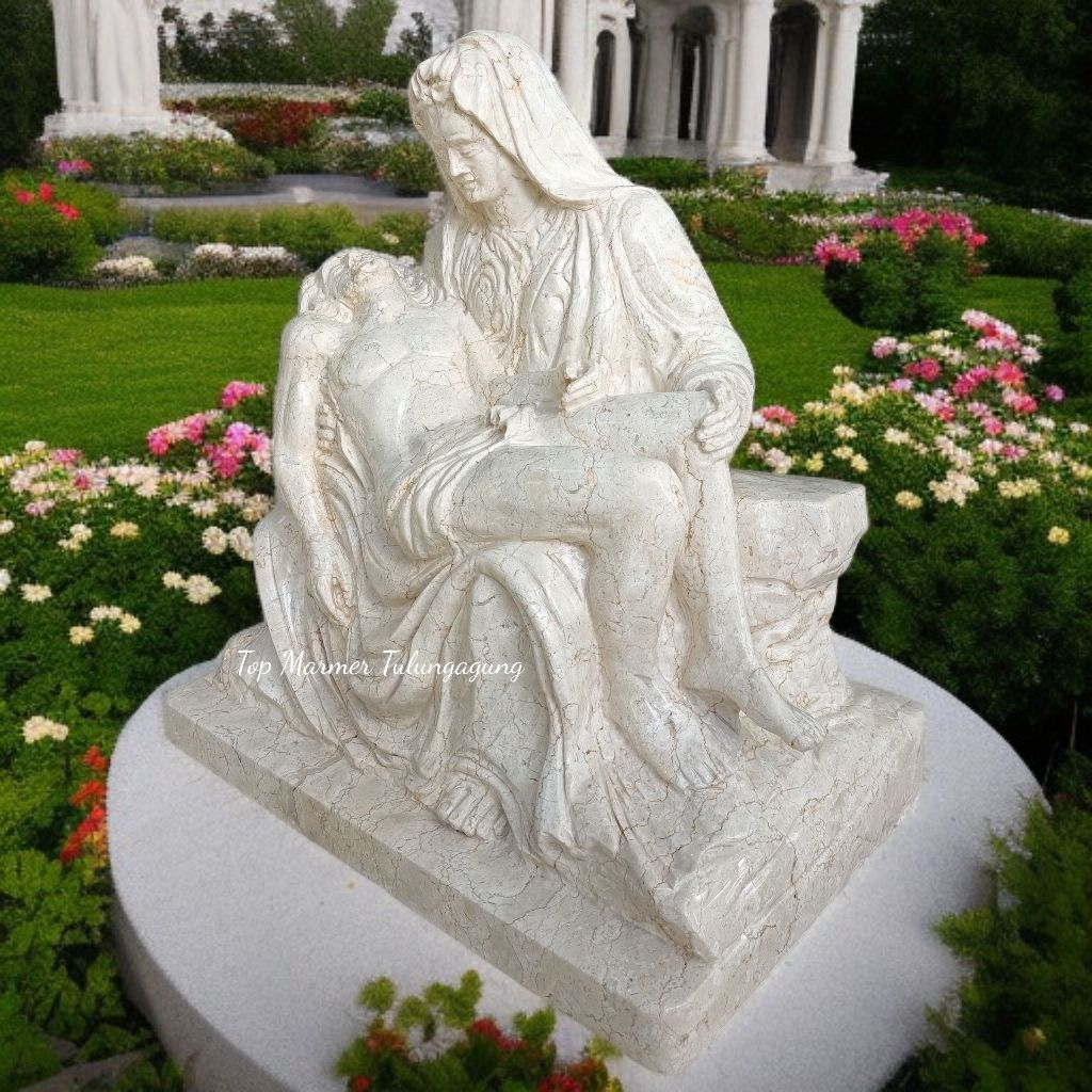 Patung Bunda Maria Batu Marmer Solit | Patung Yesus Dan Bunda Maria Marmer Solit