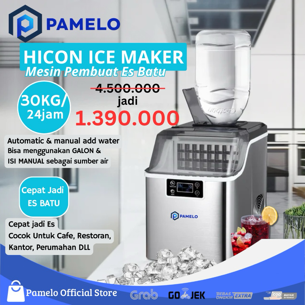 Mesin Hicon Pembuat Es Batu 15-30kg Perhari Ice Maker Machine