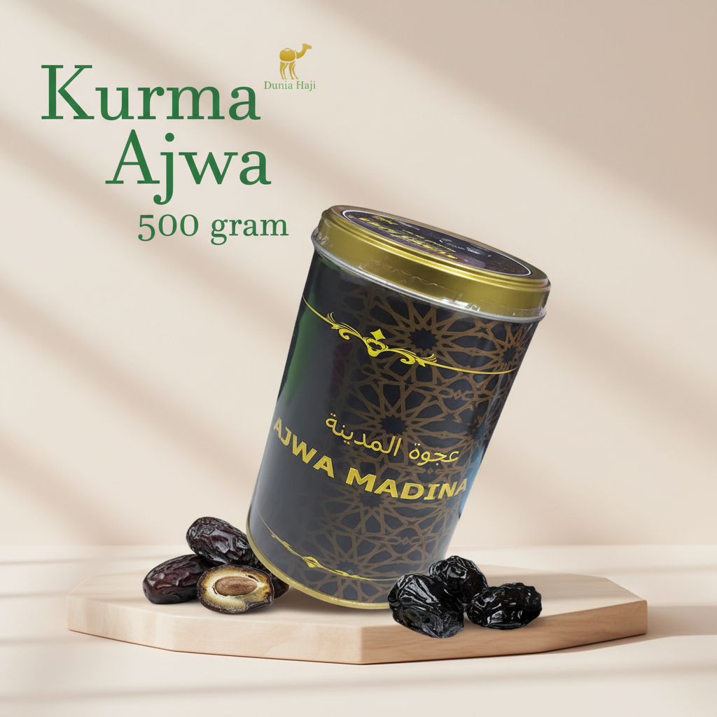 kurma ajwa lembut kemasan kaleng duha dates / azwa ajwah kurma nabi empuk 100% asli madinah premium 