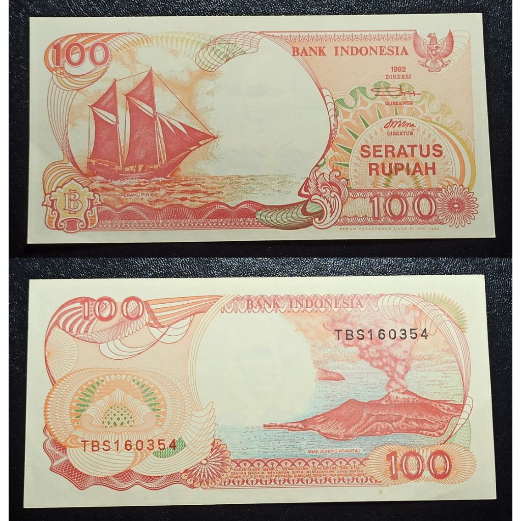 uang kuno Indonesia 100 rp tahun 1992 p1931