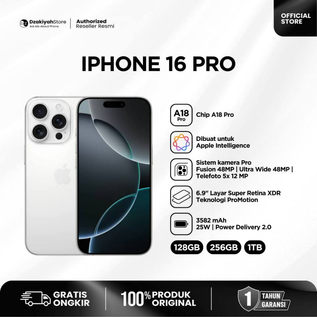 [DZAKIYAH STORE] IPHONE 16 PRO NEW GARANSI RESMI