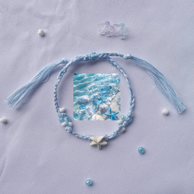 Simple Baby Blue Sea Bracelet // Gelang Biru Laut // Gelang Serut // Gelang manik // Gelang Simple