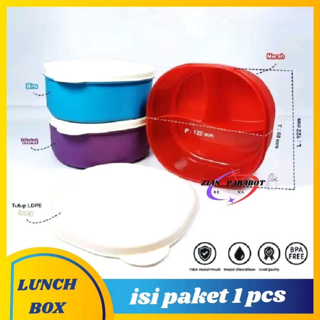 [ isi 1 pcs ] Tempat makan / Lunch box Clio 2090 / Misting 3 Sekat Kecil Plastik