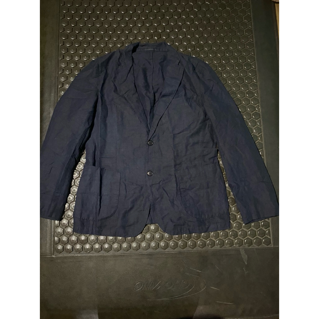 BLAZER JAS UNIQLO BLUEBLACK motif TARTAN KECIL BRANDED