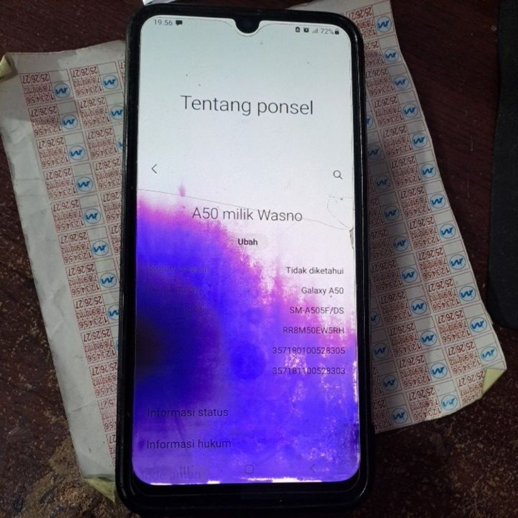 unit samsung a50(A505F) ram 6/128 NORMAL,minus lcd