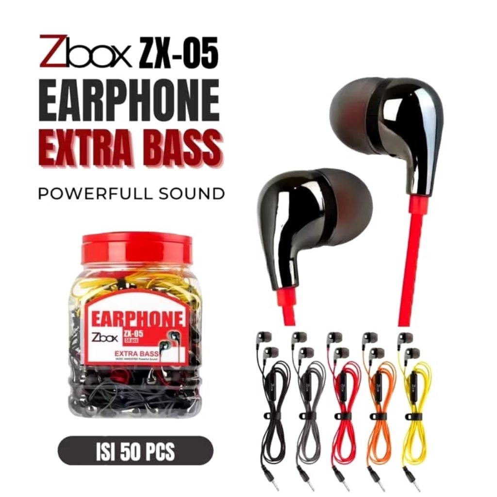 Headset Zbox Zx-05 Toples Isi 50 - Headset Kabel Murah Zbox