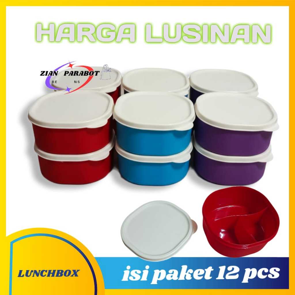 [ isi 12 pcs ] Tempat makan / Lunch box Clio 2090 / Misting 3 Sekat Kecil Plastik