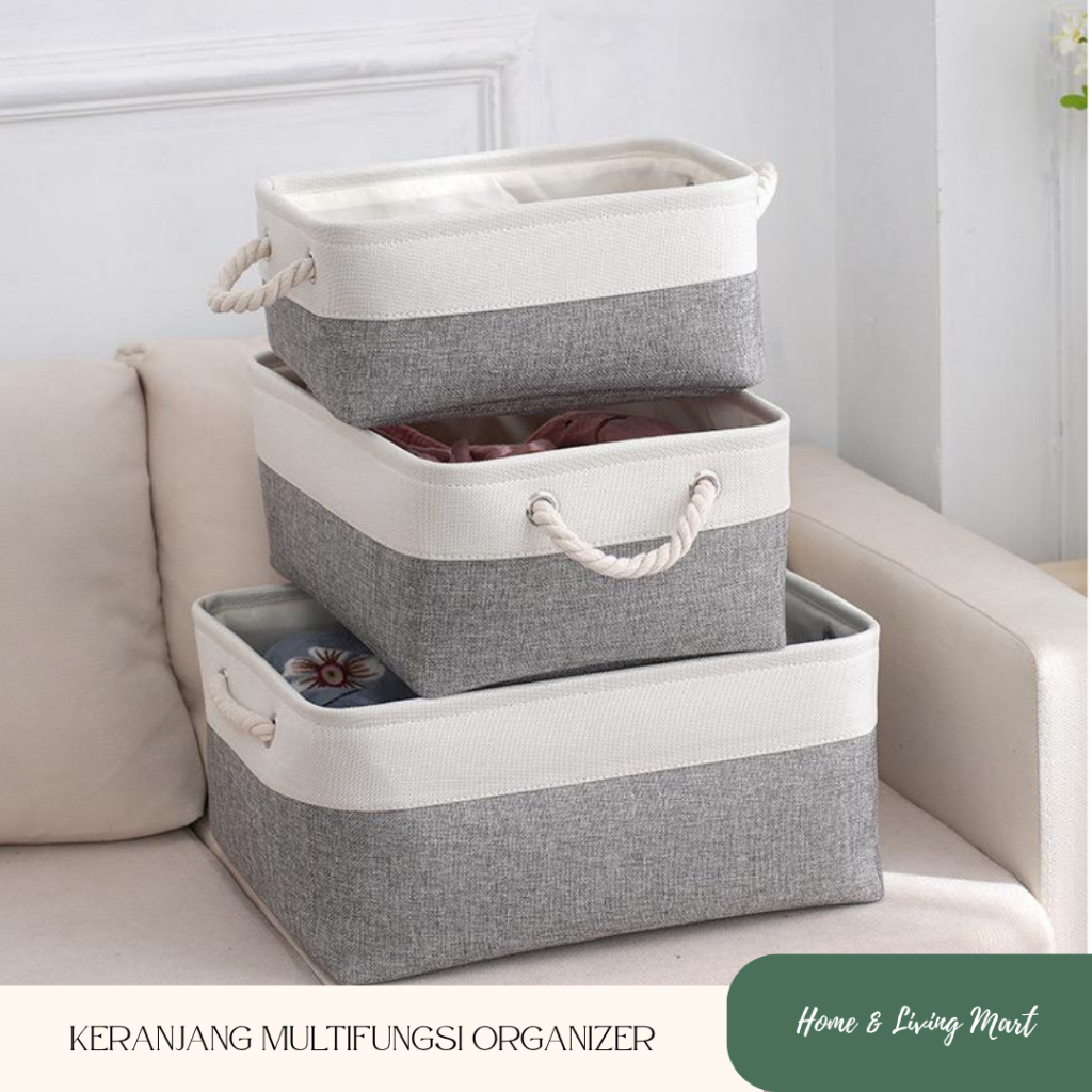 STORAGE BOX KERANJANG LIPAT MULTIFUNGSI ORGANIZER / KERANJANG PENYIMPANAN STORAGE BASKET DESKTOP STO