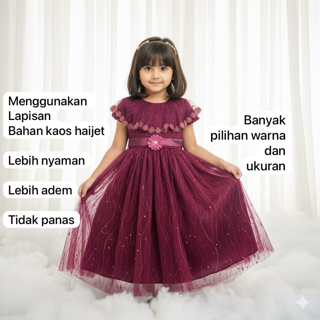 Dress Anak Natal Fashion Modis Kekinian Desain Elegan Model Korea Terjamin Terbaru Keren Dress Anak