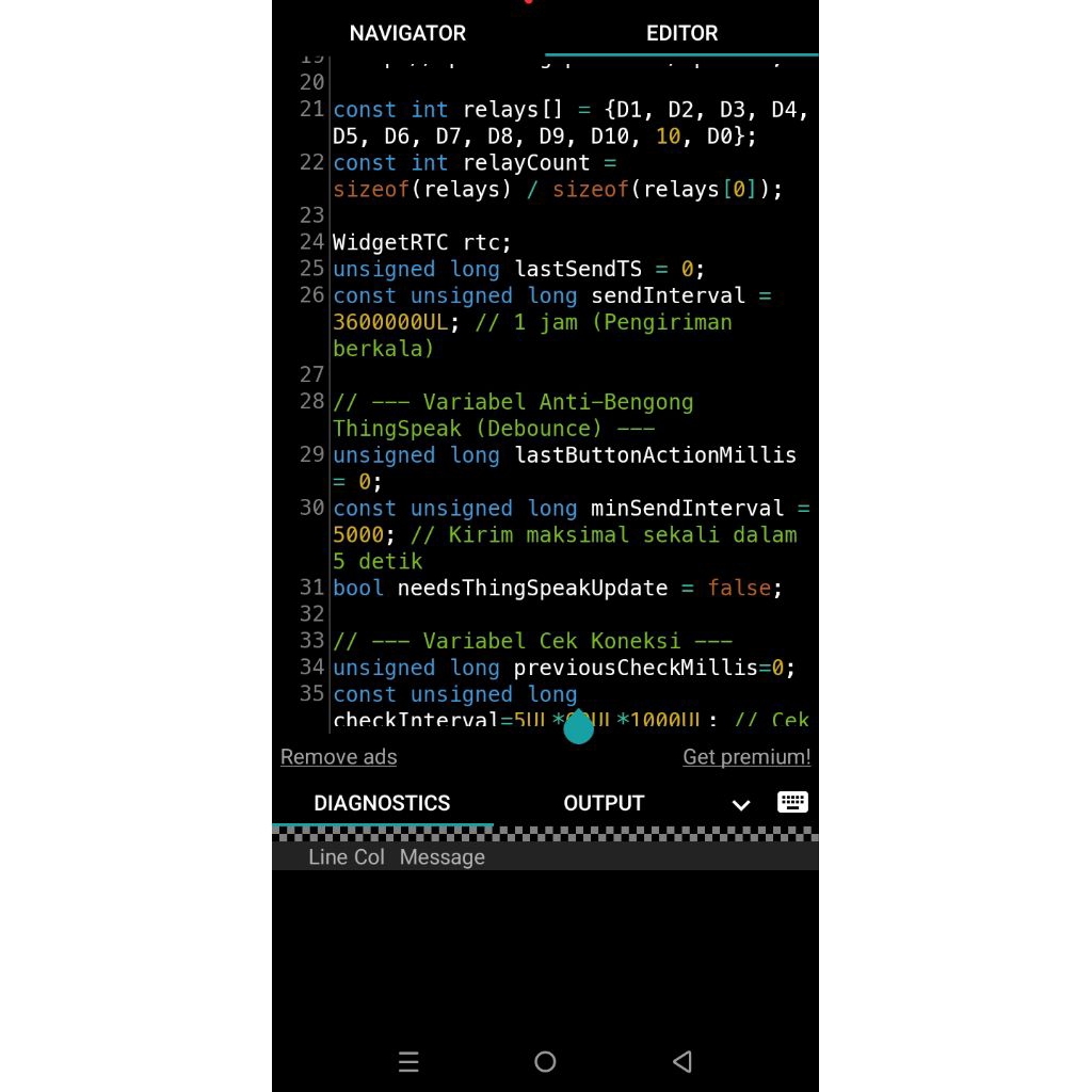 source code blynk home 8 terintegrasi ke thingspeak