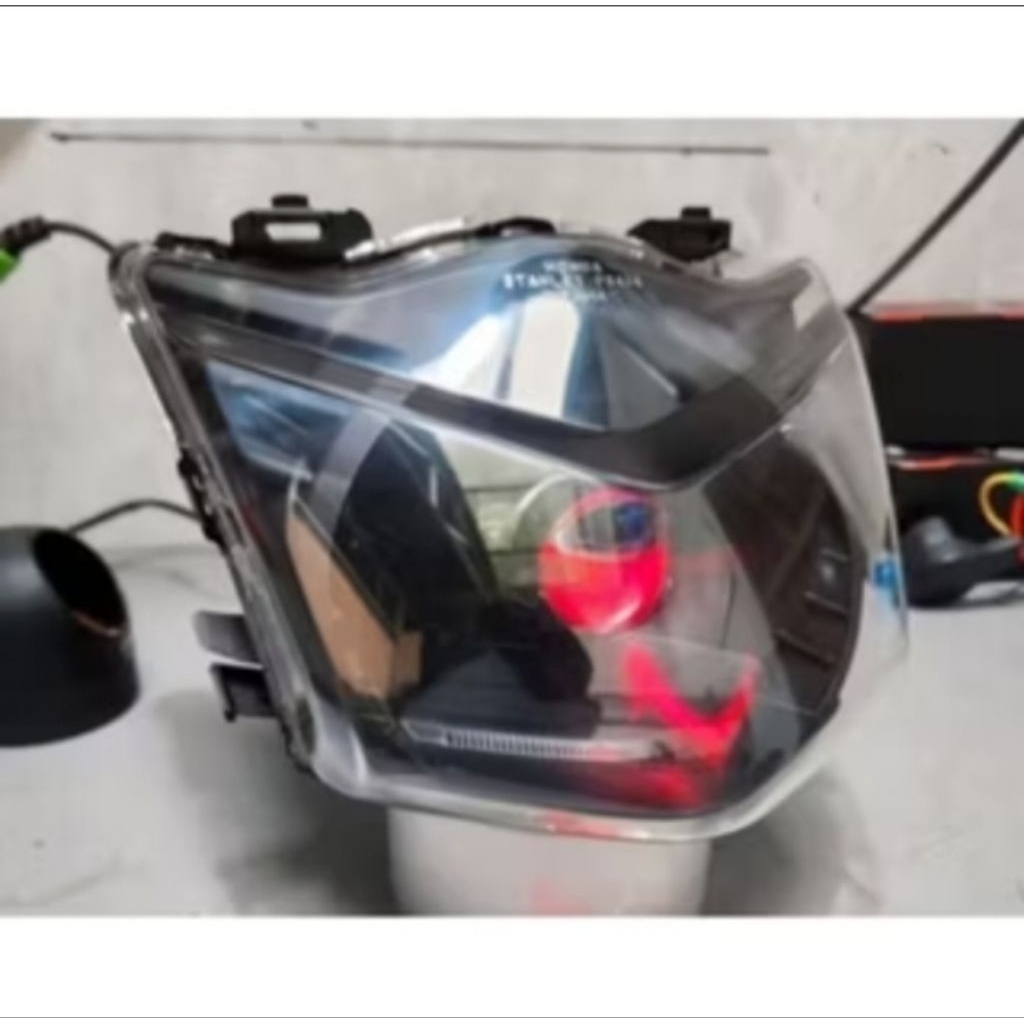 Reflektor Lampu Depan Beat Karbu Custom Lampu Led H4 Siap Pakai